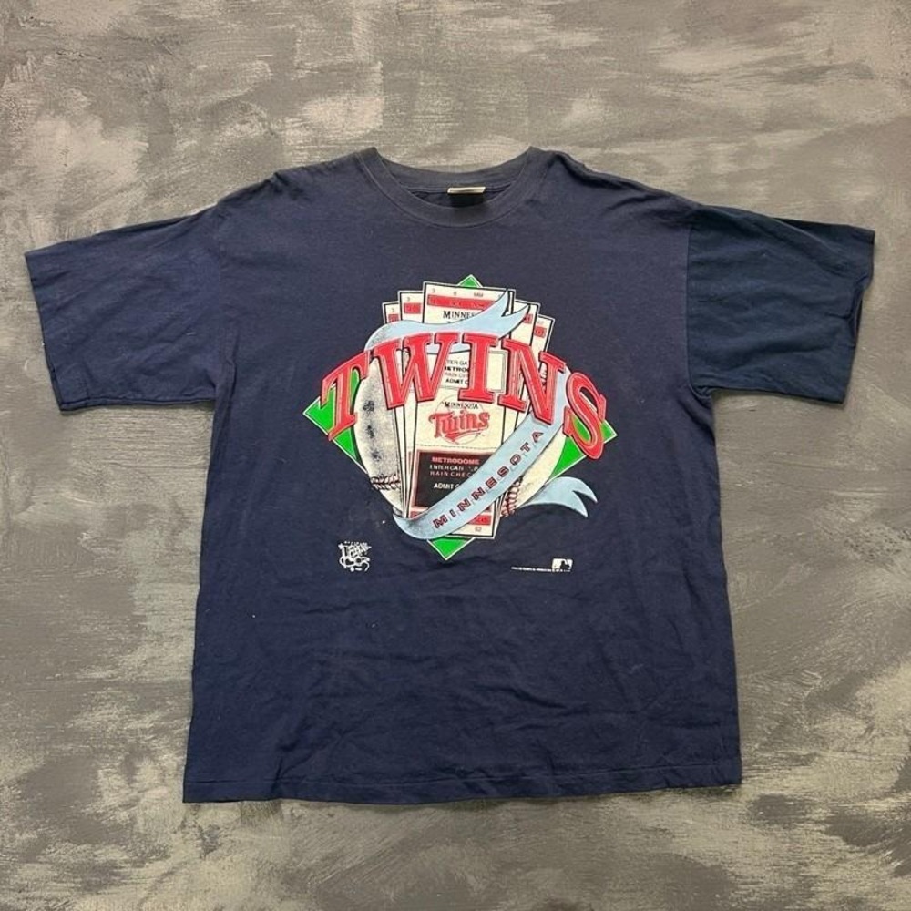 Vintage Minnesota Twins Shirt Mens XL Blue 1990s MLB Baseball